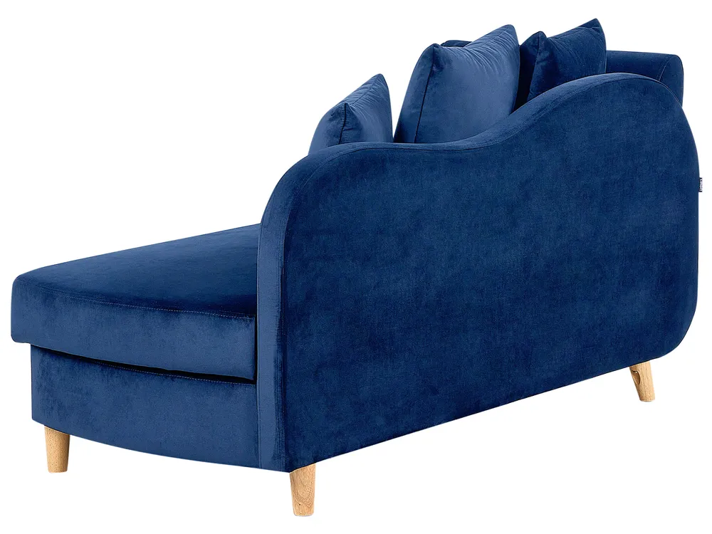 Linksseitige Chaiselongue MERI mit Stauraum Samtstoff Marineblau_914262