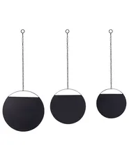 Wandspiegel ODOS 33/29/24 cm 80/75/69 cm Metall Schwarz_807584