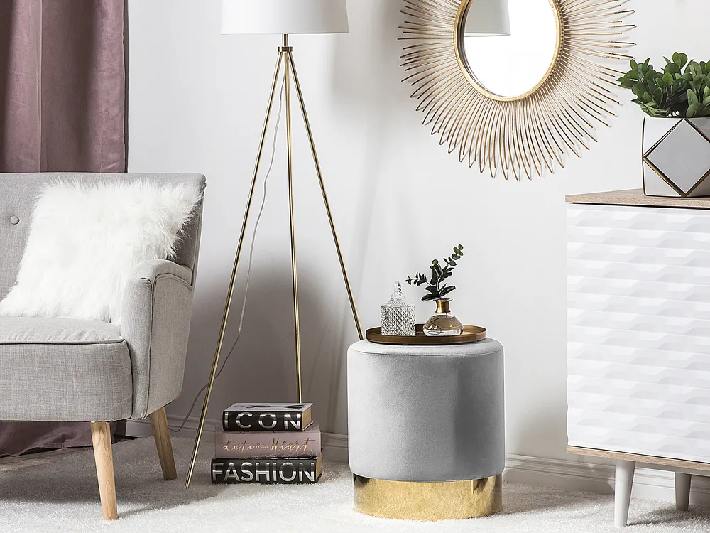 Pouffe SOPHIA Velvet Light Grey