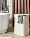 Wäschekorb KALUTARA Bambus Weiß 72 L