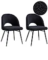 Esszimmerstuhl 2er Set ONAGA Bouclé Schwarz
