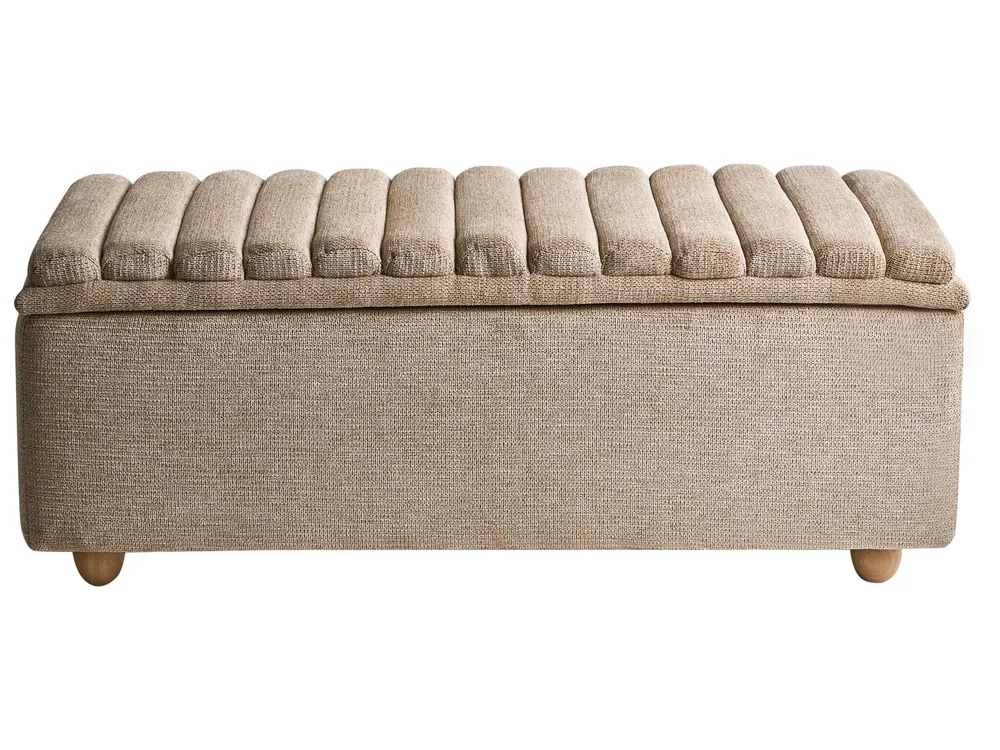 Upholstered Storage Bench SALIDA Fabric Beige_1038305