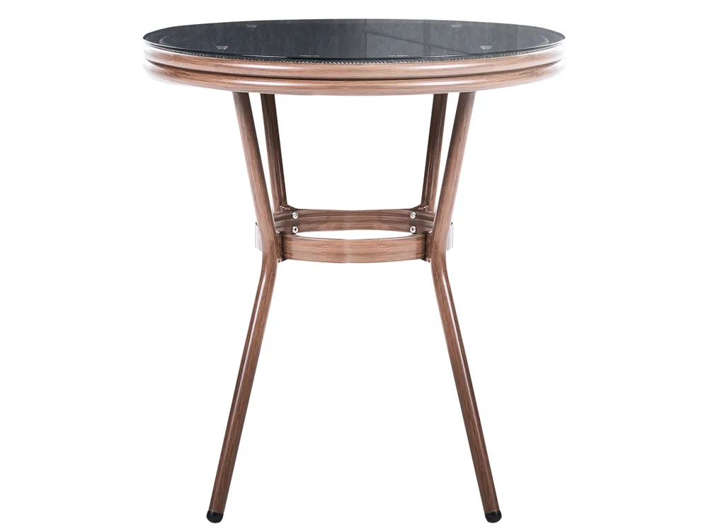 Outdoor Bistrotisch RIFREDDO 70 cm 70 cm Sicherheitsglas Grau_1062336