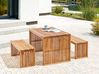 Gartenmöbel Set mit Bänken 4-Sitzer BELLANO Akazienholz Braun