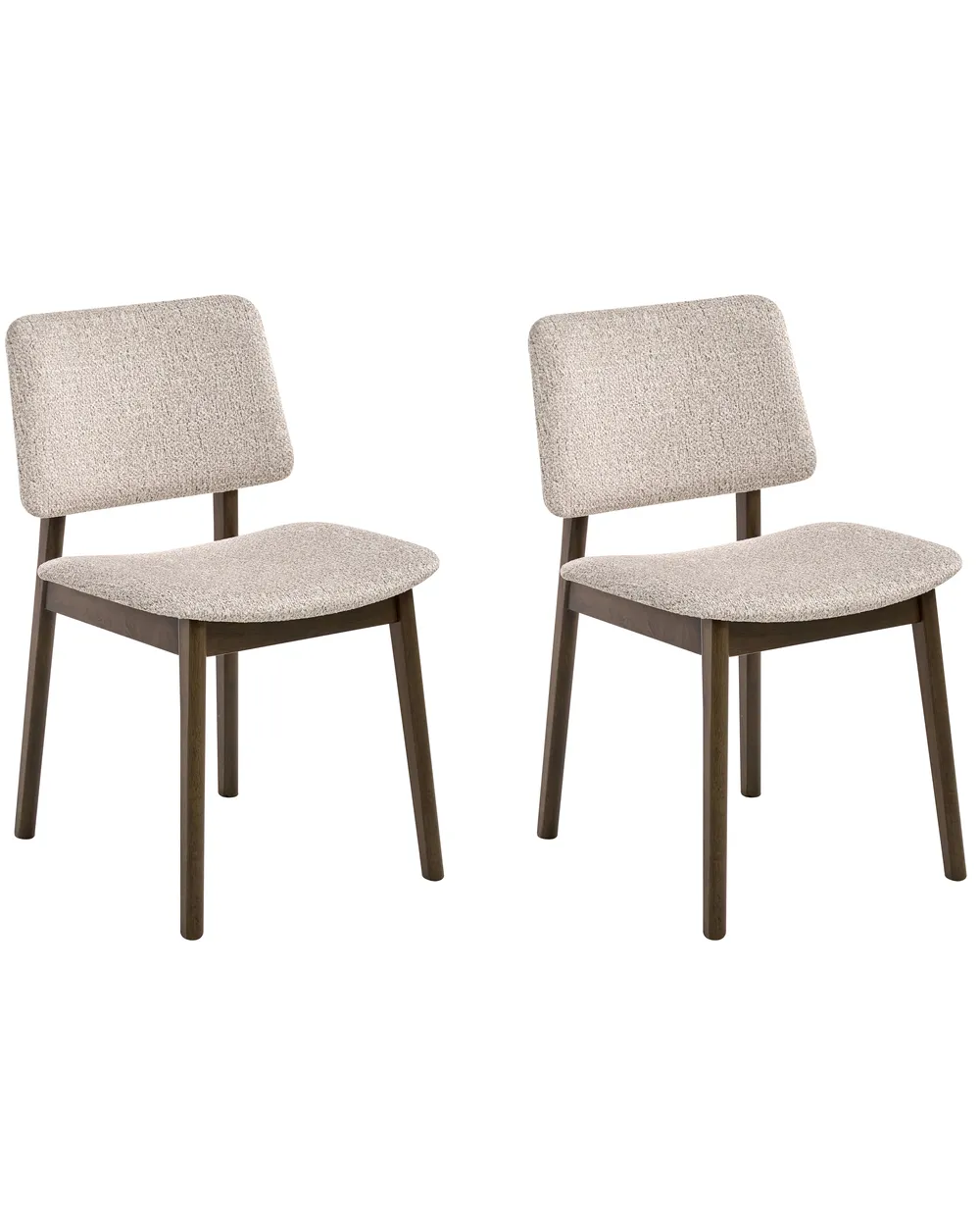 Set of 2 Dining Chairs BLANE Boucle Dark Brown/ Taupe_1031608
