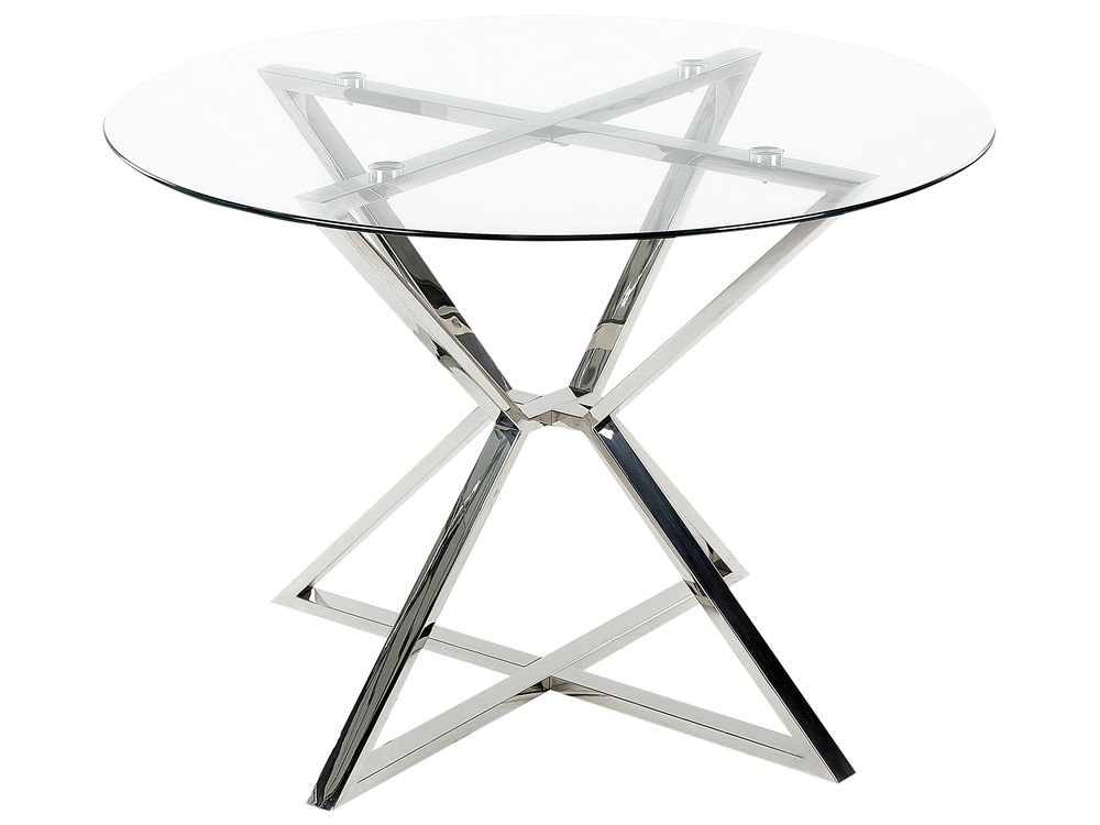 Esstisch BOSCO Silber 105 cm 105 cm Sicherheitsglas