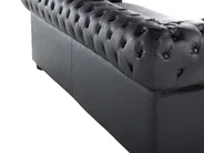 Living Room Set 4 Seater CHESTERFIELD Leather Black_769417