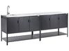Outdoor-Küche 2er Set mit Spüle MAENZA Schwarz Metall