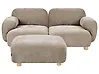 Modulsofa 2-Sitzer AMLI mit Ottomane Chenillegewebe Beige