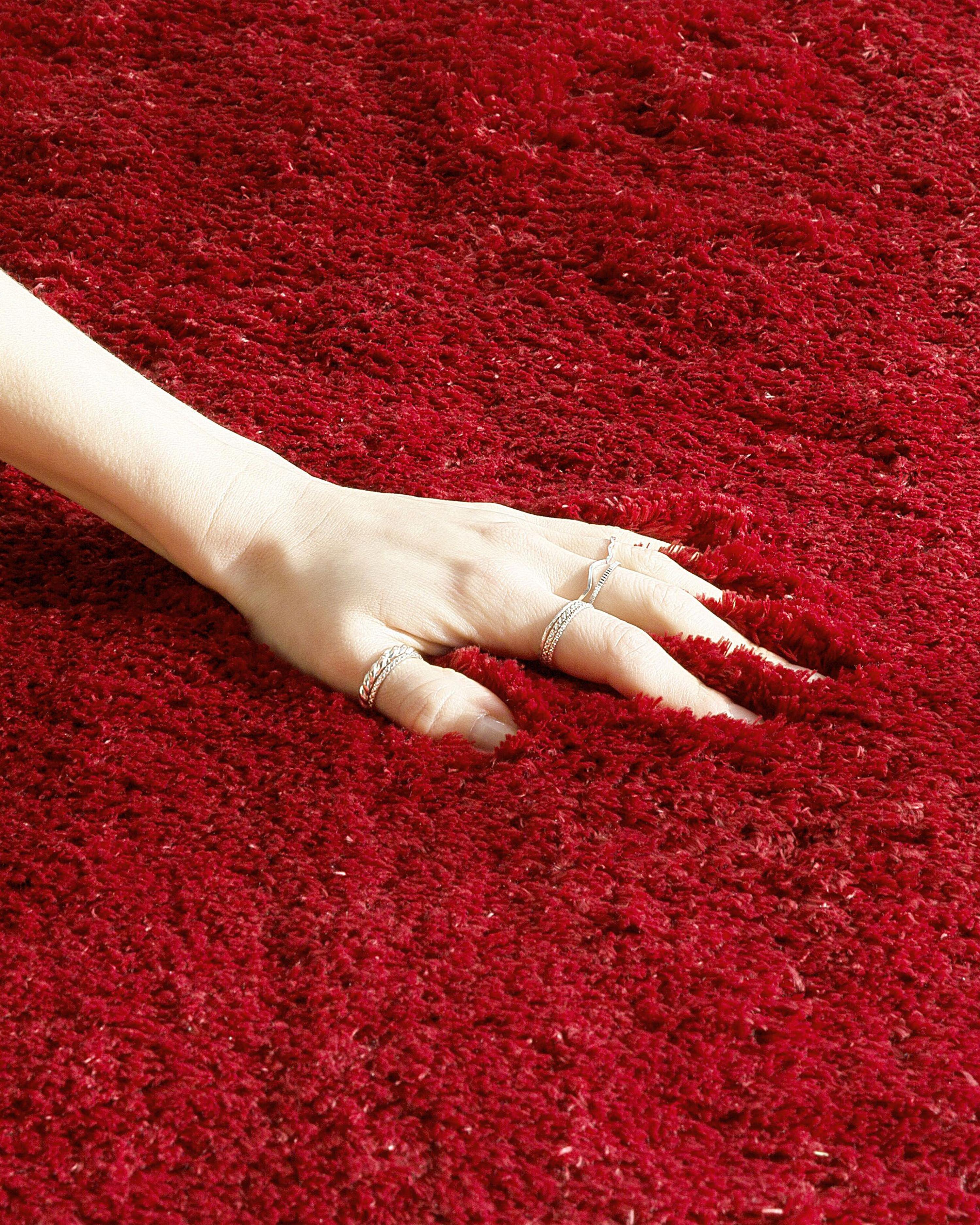 Shaggy Rug EVREN Red 140 x 200 cm_758828