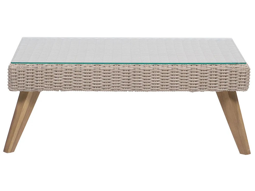Lounge Set mit Tisch 4-Sitzer VITTORIA Polyrattan Grau_744962