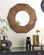 Wandspiegel ASEM 60 cm 60 cm Pappelholz Braun_1170343