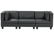 Modular Sofa 3 Seater UNSTAD Faux Leather Black_936286