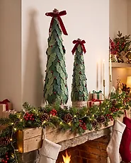 Set of 2 Figurines SIMONIEMI 55/75 cm Christmas Tree Green_1156672