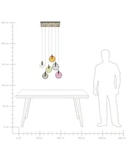6 Light Pendant Lamp TUDDI Glass Multicolour_1033894