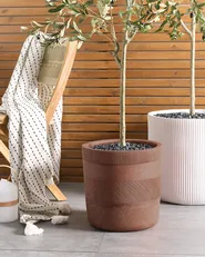 Blumenkübel VOULA 36 cm Goldbraun_871798