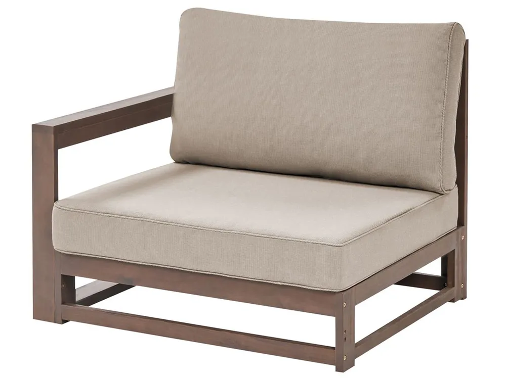 Garden Corner Sofa with Table 4 Seater TIMOR Modular Certified Acacia Wood Dark Brown Left Hand_853467