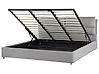 Bett mit Stauraum BATILLY Samtstoff Hellgrau 180 x 200 cm