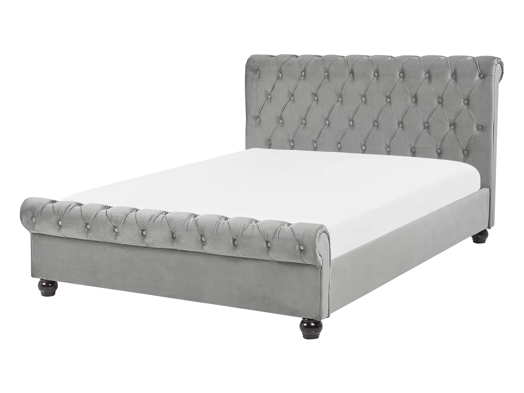 Krevet Samet AVALLON 140 x 200 cm Sivi_743646