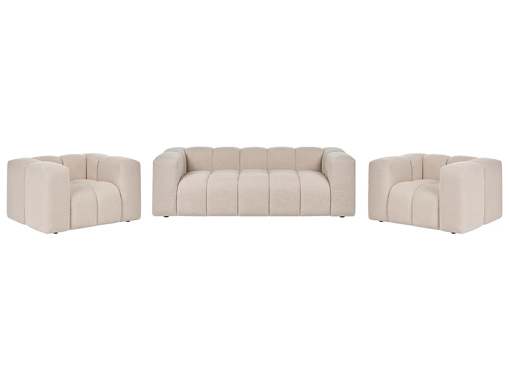 Bankenset 5-zits ANTOLA Bouclé Beige_1161578