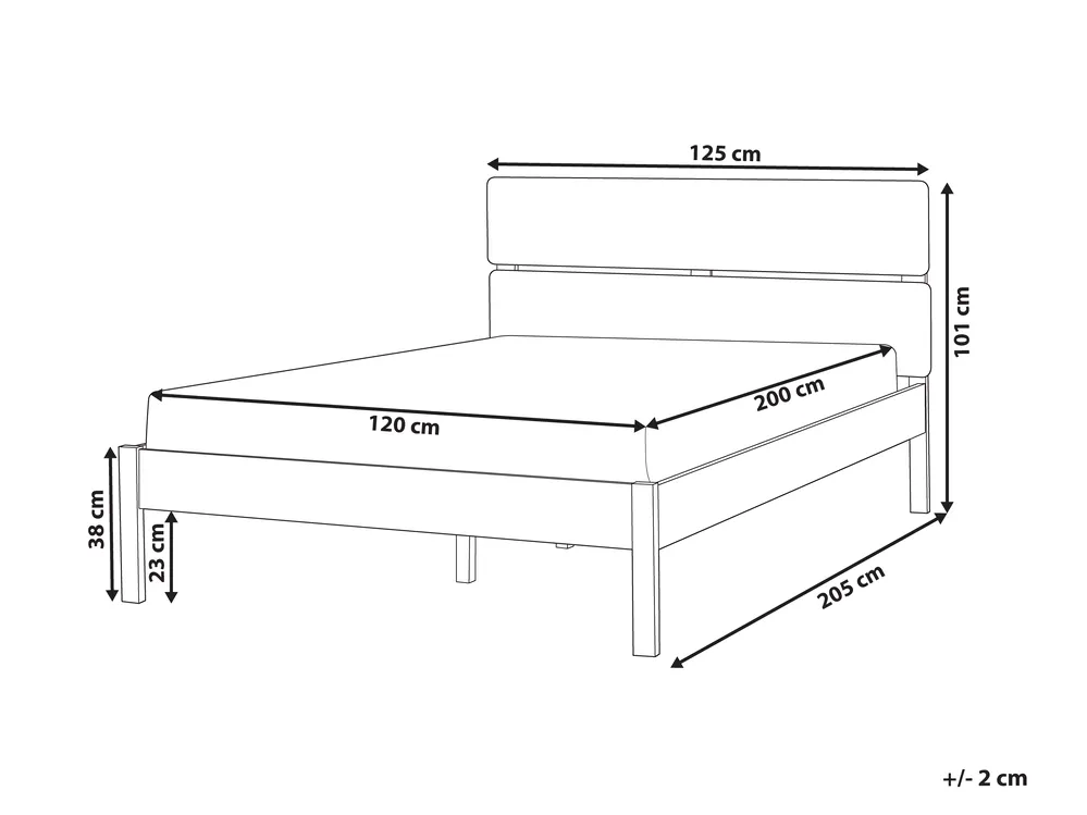 Bett mit Lattenrost Holz BOISSET 120 x 200 cm Dunkelbraun_1113800
