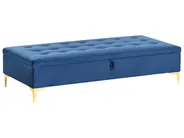 Ottomane mit Stauraum ABERDEEN Samtstoff Marineblau_970773