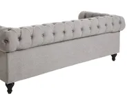 Living Room Set 4 Seater CHESTERFIELD Fabric Light Grey_797130