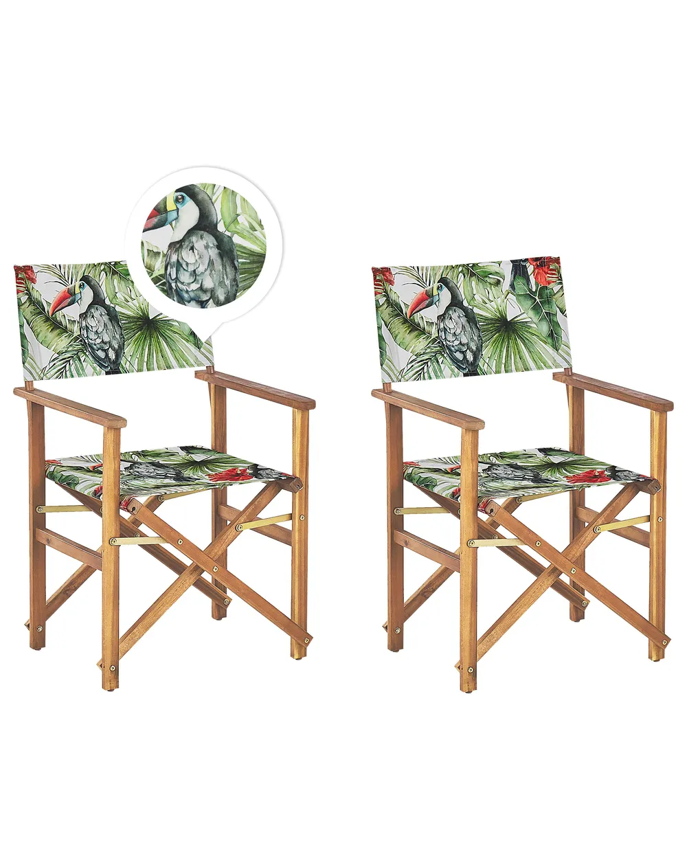 Gartenstuhl 2er Set CINE Akazienholz Grün