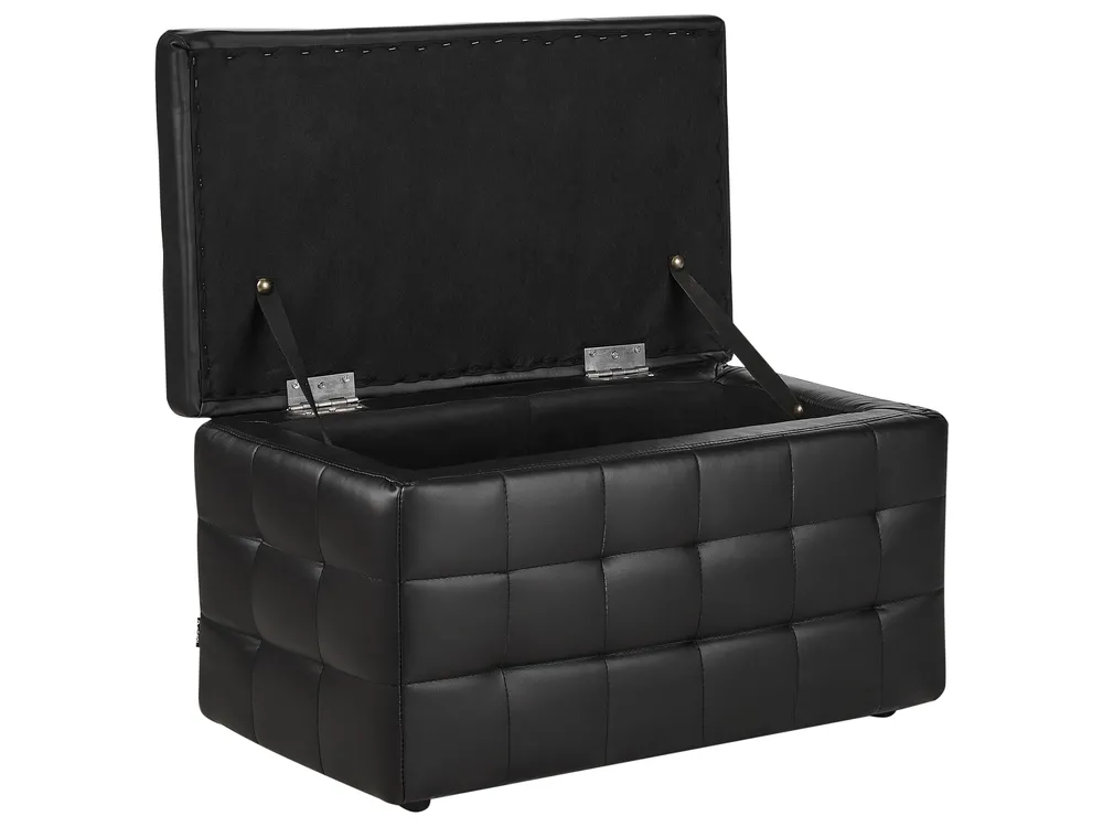 Storage Ottoman MICHIGAN Faux Leather Black_707015