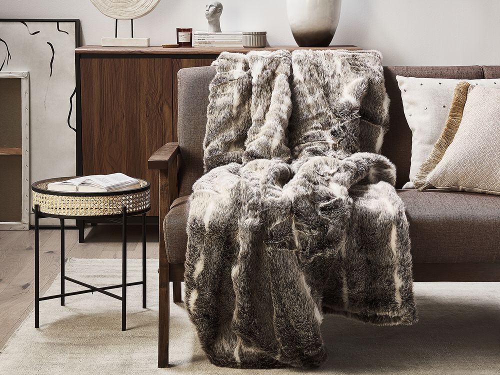 Plaid TADDART Stof 150 x 200 cm Bruin