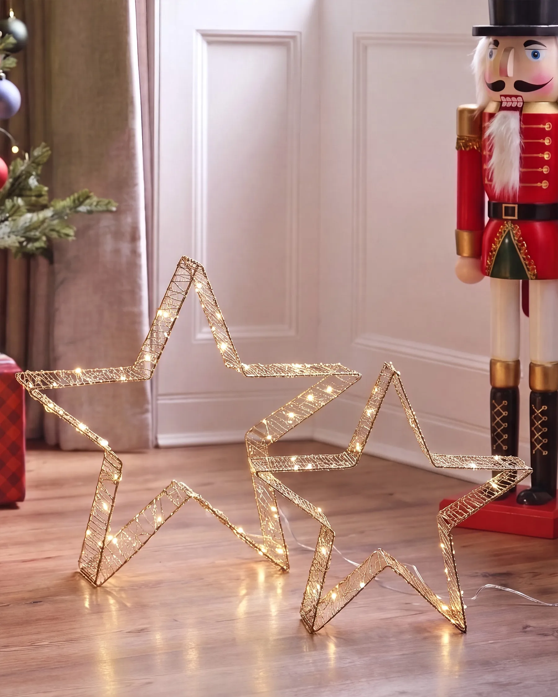 Set od 2 božićne ukrase LED ITALLA 30/38 cm Zvijezda Zlato_1163740