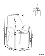 Set of 2 Dining Chairs LOVERNA Corduroy Beige_963165