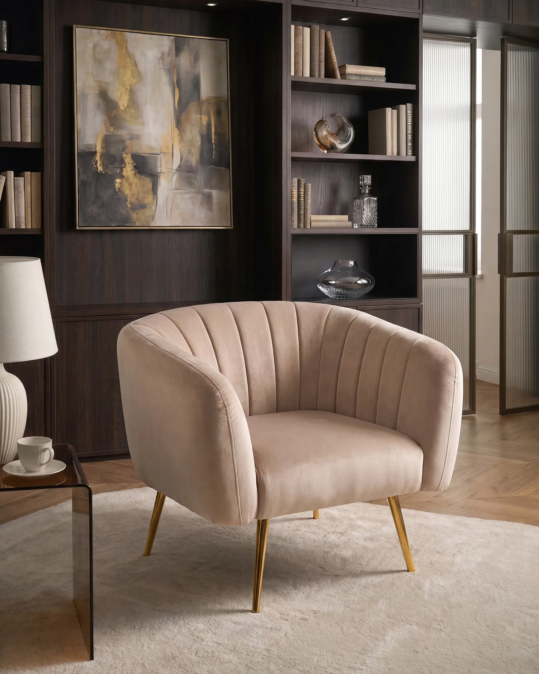 Sessel LACONIA Samtstoff Taupe_1082336