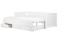 Bett mit Schubladen Holz CAHORS 90 x 200 cm Weiß_729476