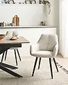 Esszimmerstuhl 2er Set TIRANO Kunstleinen Hellbeige
