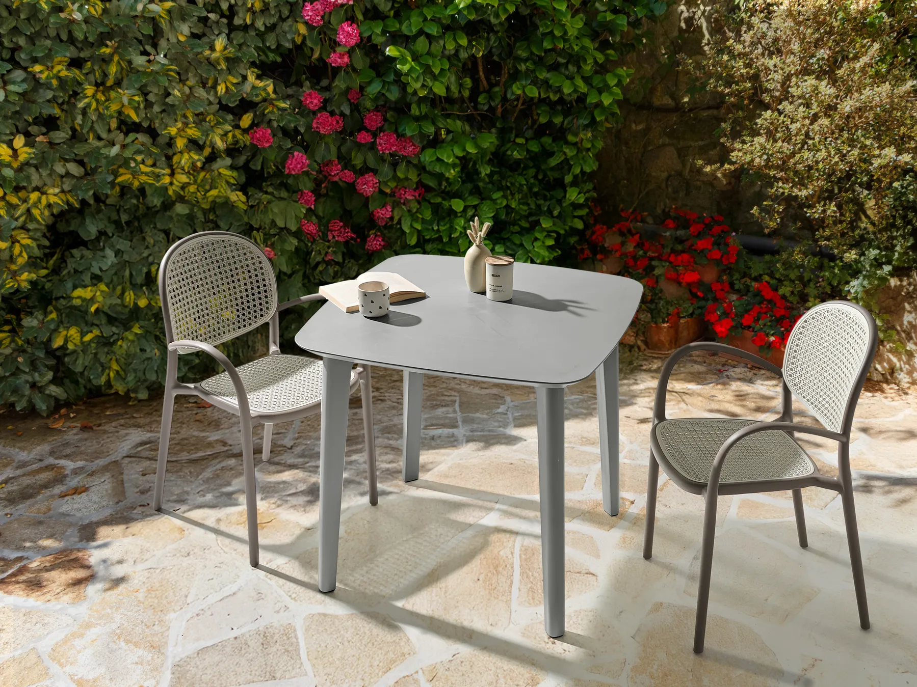 Gartentisch SORICO 86 cm 86 cm Grau_999088