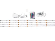 Bett mit Schubladen MONTPELLIER Stoff Grau 160 x 200 cm LED_708606