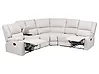 Manual Recliner Corner Sofa ROKKE Fabric Off-White Light Beige Left Hand