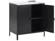 Outdoor-Küche 3er Set VILAMA Schwarz Metall_872548