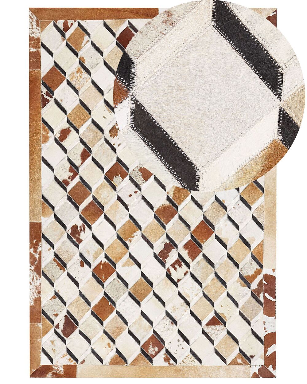Rug SERINOVA Brown 140 x 200 cm Leather