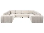 Modular U-Shape Sofa 8 Seater KIVVIK Boucle Off-White_1045864