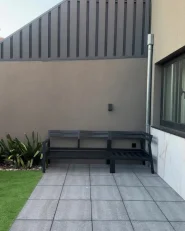 Garten Ecksofa mit Tisch 5-Sitzer VIZZINI Metall Grau_969869