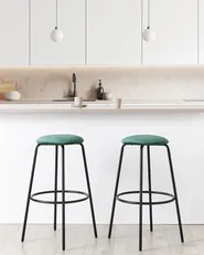 Set mit 2 Barstühlen MORTON Samtstoff Smaragdgrün_914005