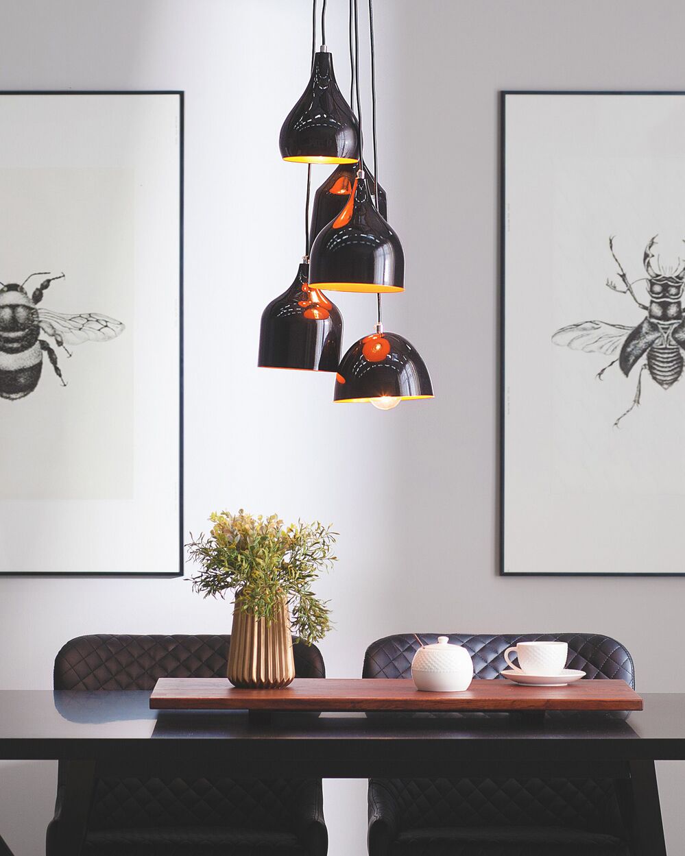Pendant Lamp SAVIO Metal Golden Brown Black