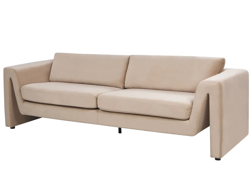 Sofa 3 Seater MAUNU Velvet Dark Beige_894946