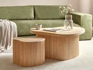 Couchtisch 2er Set SALANTI mit Stauraum Rattan Naturfarben_926354