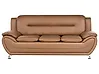 Sofa 3-Sitzer LEIRA Kunstleder Goldbraun