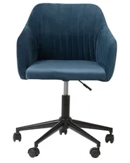 Schreibtischstuhl VENICE Samtstoff Marineblau_732398