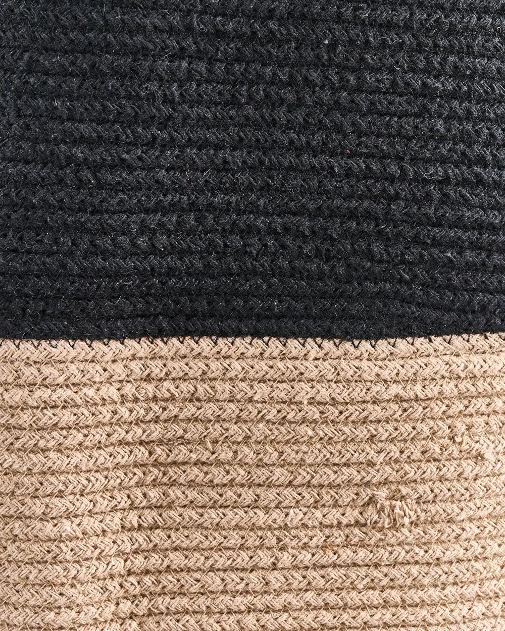Aufbewahrungskorb SILOPI Baumwolle Schwarz / Beige_1067335