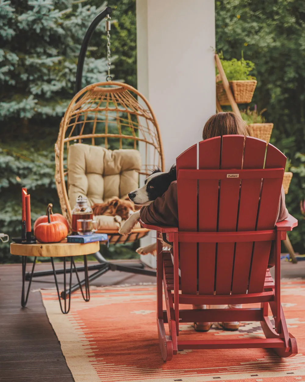 Garten-Schaukelstuhl ADIRONDACK Rot_1179189